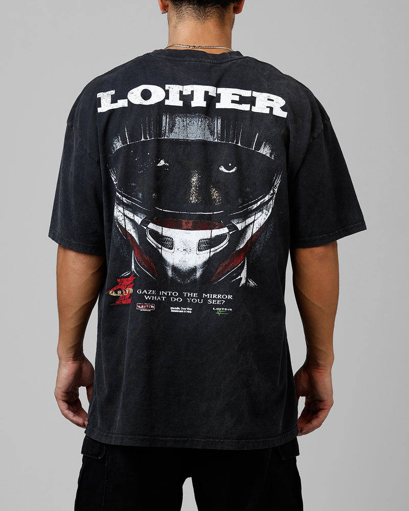 LOITER Loiter Formula Vintage T-Shirt Black Acidwash