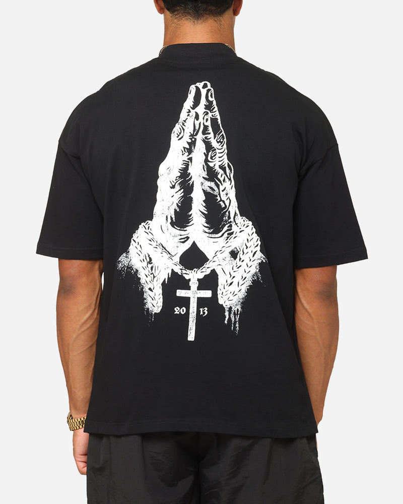 SAINT MORTA Saint Morta Pray For Me Mock Neck T-Shirt Black