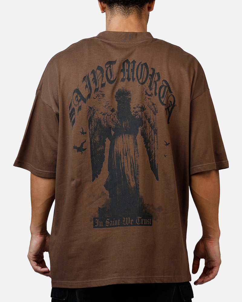 SAINT MORTA Saint Morta Virtues Mock Neck T-Shirt Brown