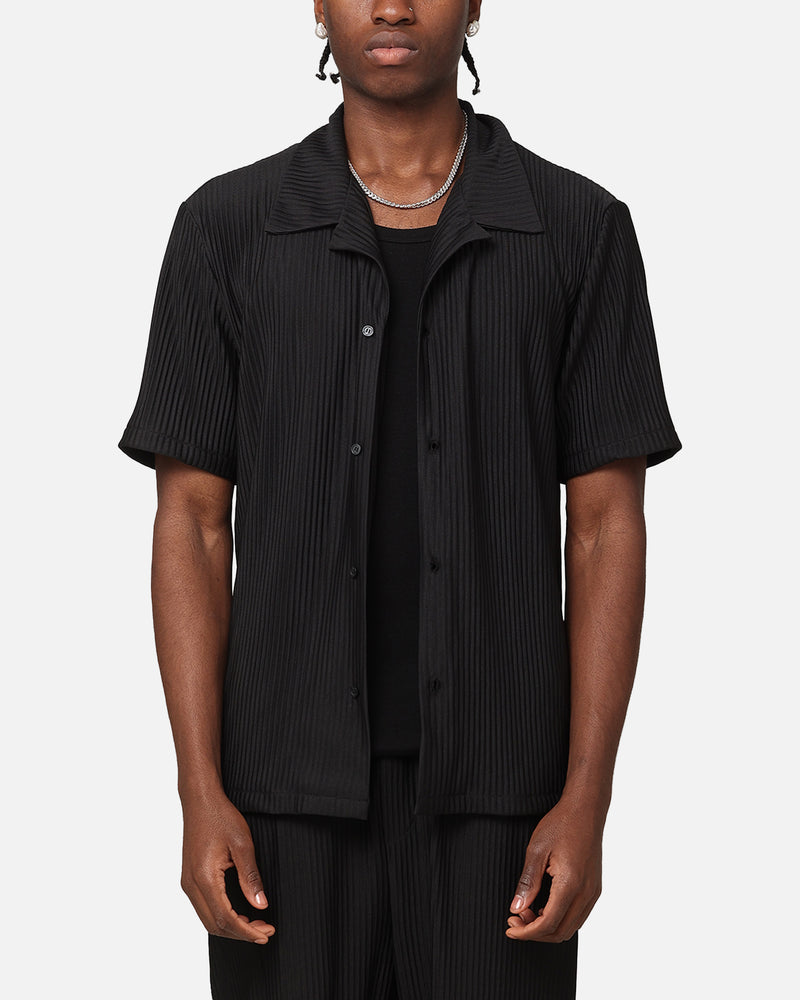 XXIII XXIII Pleated Button Up Shirt Black