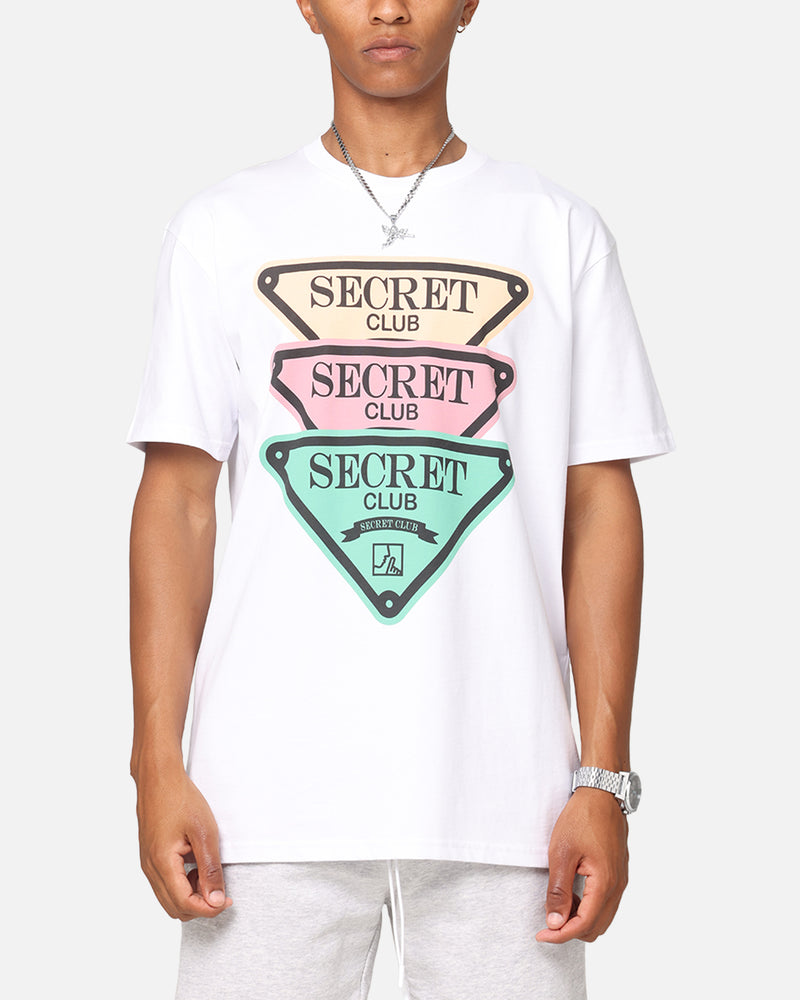 Secret Club Secret Club Stacked Badge T-Shirt White