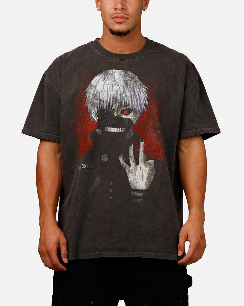 GOAT CREW Goat Crew X Tokyo Ghoul Kaneki Vintage T-Shirt Black Acidwash