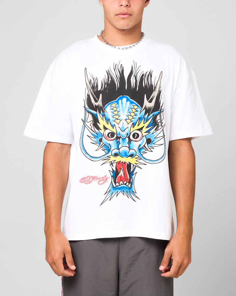 ED HARDY Ed Hardy Blue Dragon T-Shirt White