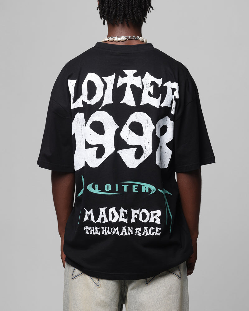 LOITER Loiter Staple Logo Drop T-Shirt Black