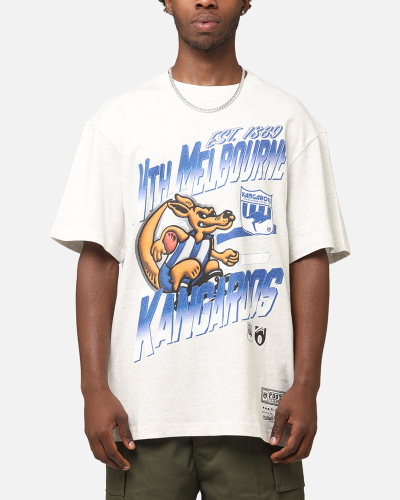 MITCHELL & NESS Mitchell & Ness North Melbourne Kangaroos Mascot Character T-Shirt Silver Marle