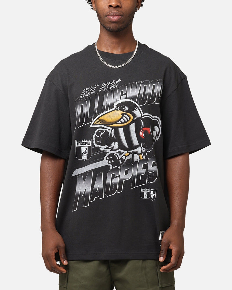 MITCHELL & NESS Mitchell & Ness Collingwood Magpies Mascot Character T-Shirt Faded Black