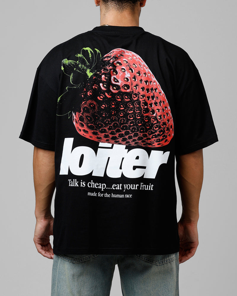 LOITER Loiter Strawberry Drop T-Shirt Black