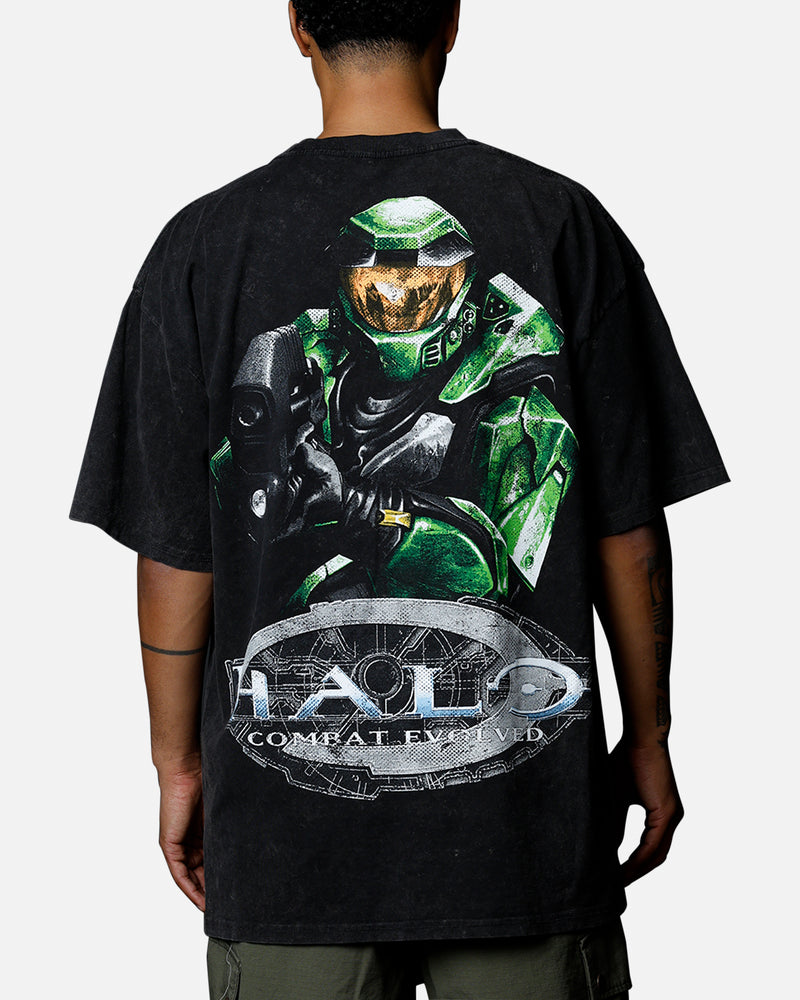 GOAT CREW Goat Crew X Halo Halo Combat Evolved Vintage T-Shirt Black Acidwash