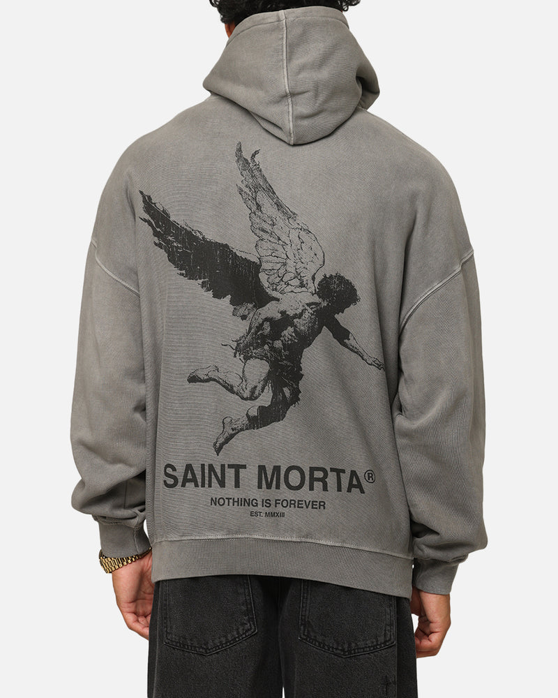 SAINT MORTA Saint Morta Nothing Is Forever Boxy Hoodie Washed Charcoal