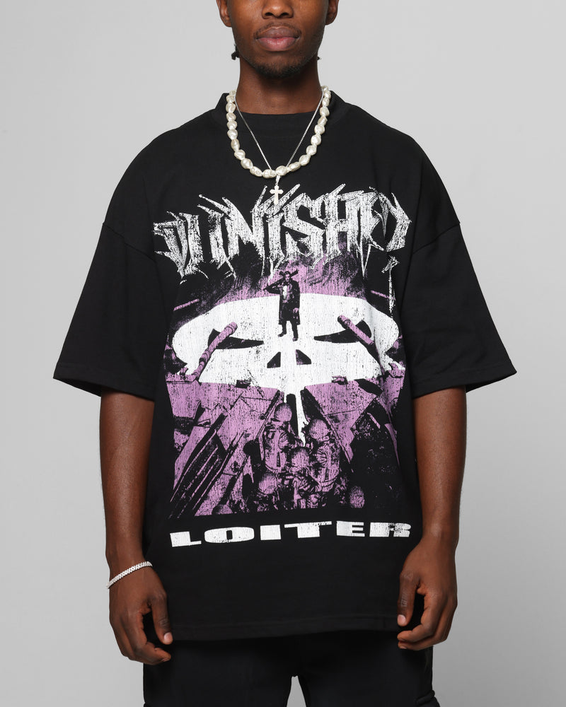 LOITER Loiter Marvel The Punisher Mock Neck T-Shirt Black