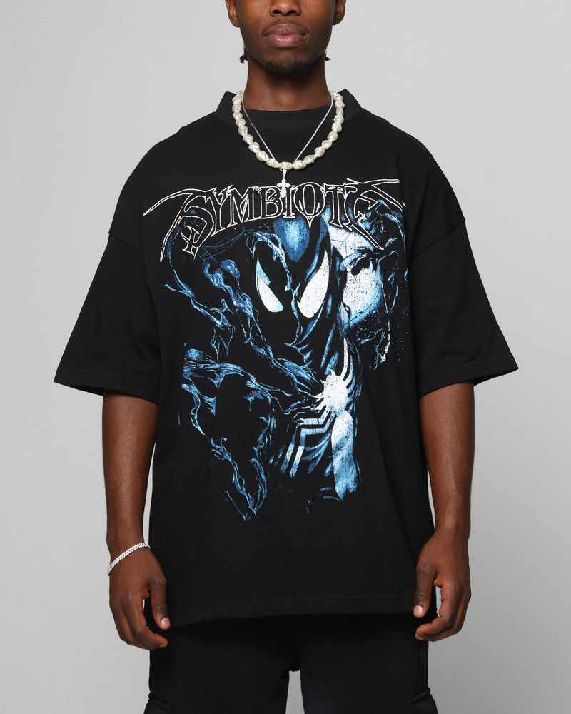 LOITER Loiter Marvel Spider-Man Symbiote Mock Neck T-Shirt Black