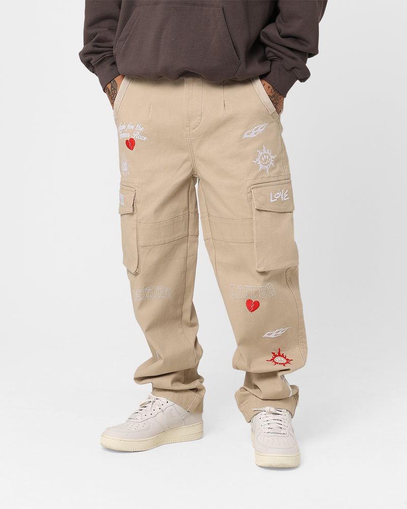 Loiter Sketch Cargo Pants Off White
