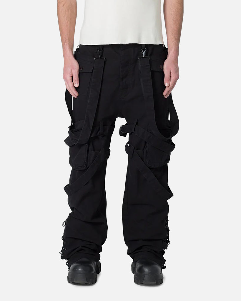 MNML Laced Up Ready Cargo Pants Black | Culture Kings