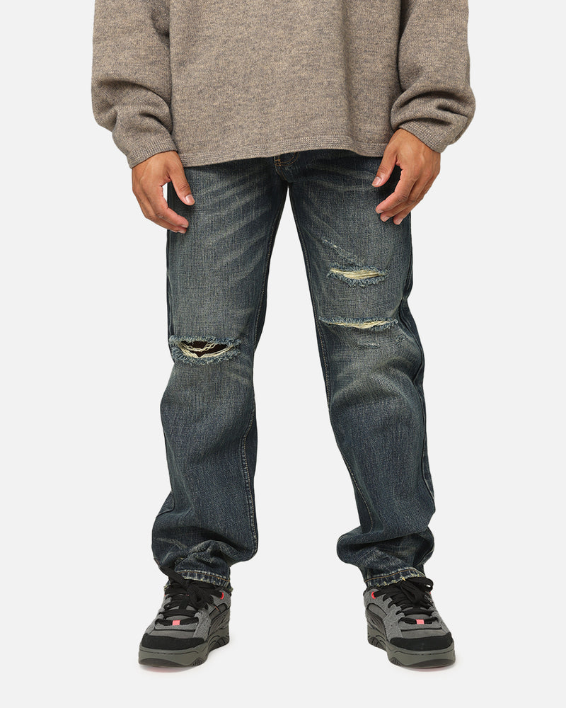 MNML MNML V726 Distressed Baggy Denim Jeans Blue