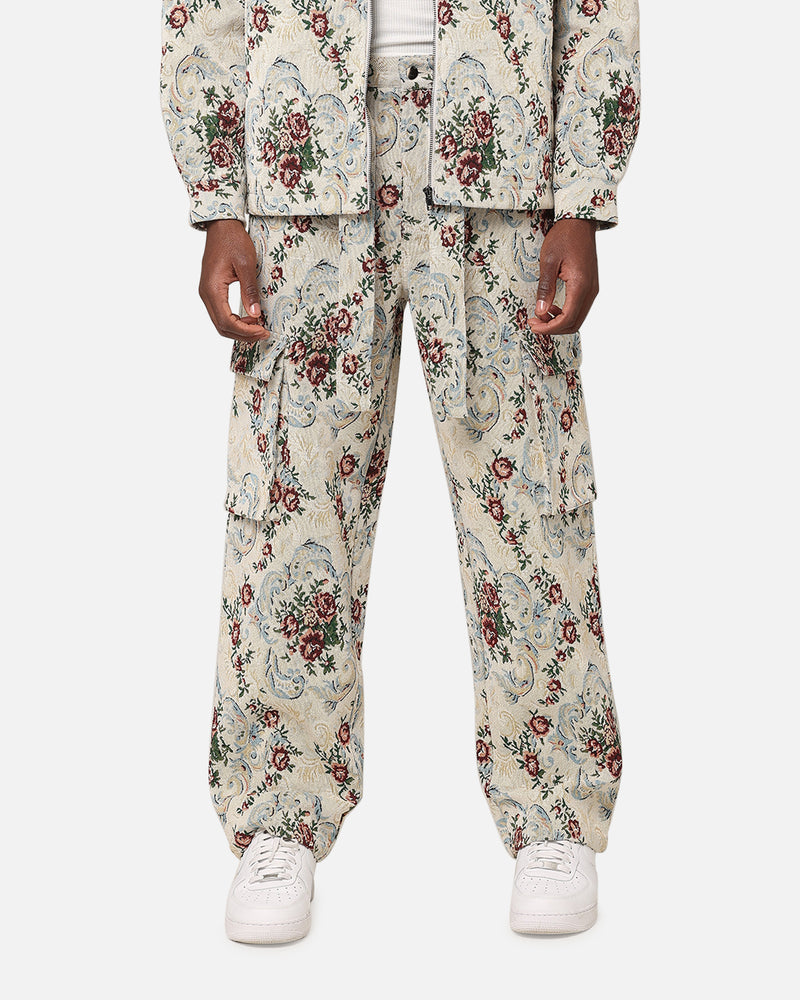 XXIII XXIII Floral Jacquard Cargo Pant White Antique