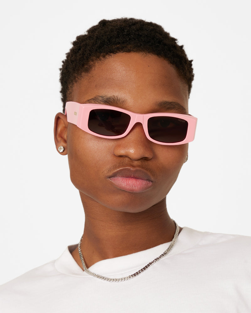 laurel cateye sunglasses | clear & rose pink gold flash | dime optics –  Dime Optics