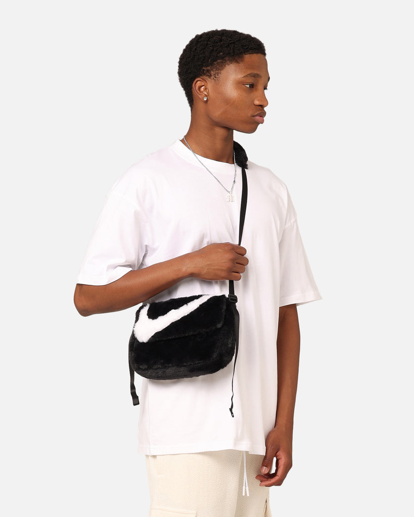 Nike Sportswear Futura 365 Faux Fur Crossbody Bag Black/Black/White