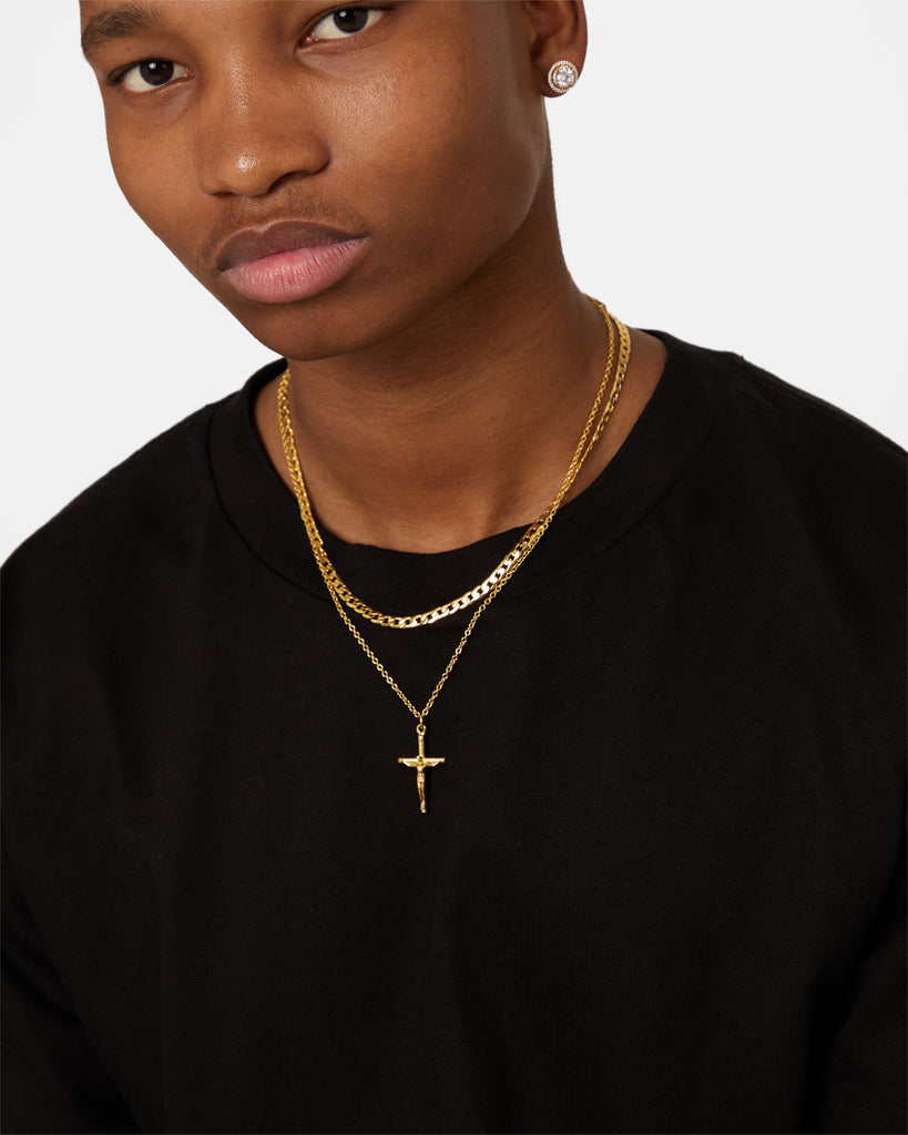 NXS Crucifix Chain Set Gold | Culture Kings