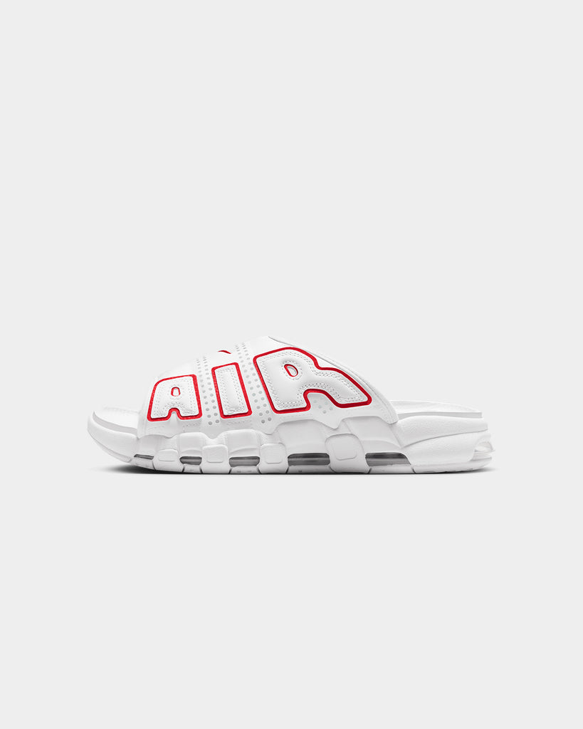 Nike Air More Uptempo Slides White/University Red | Culture Kings