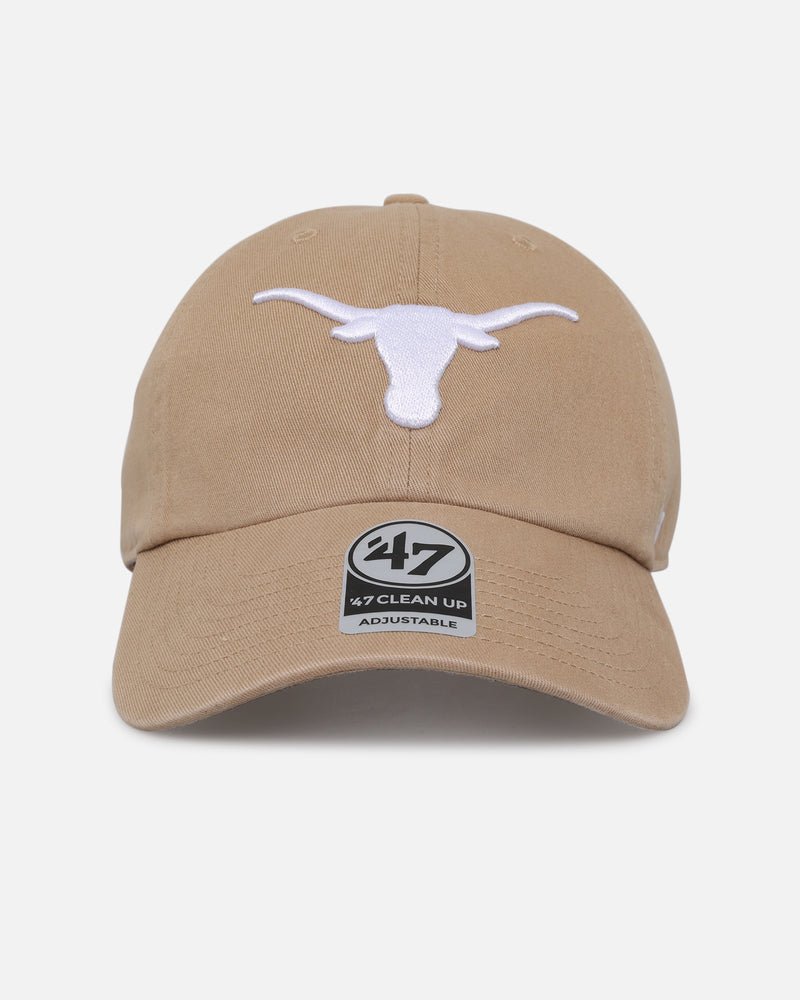 47 Brand 47 Brand Texas Longhorns 47 Clean Up Strapback Khaki/White