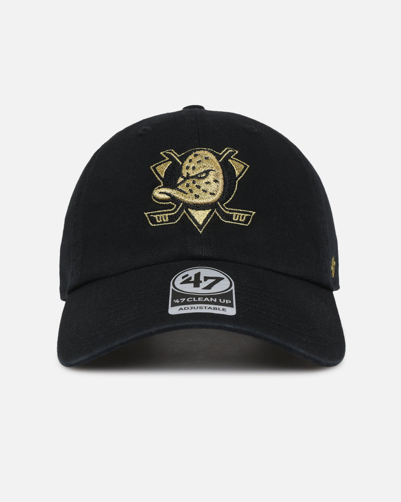 47 Brand Anaheim Ducks 'Metallic' Clean Up Strapback Black/Gold