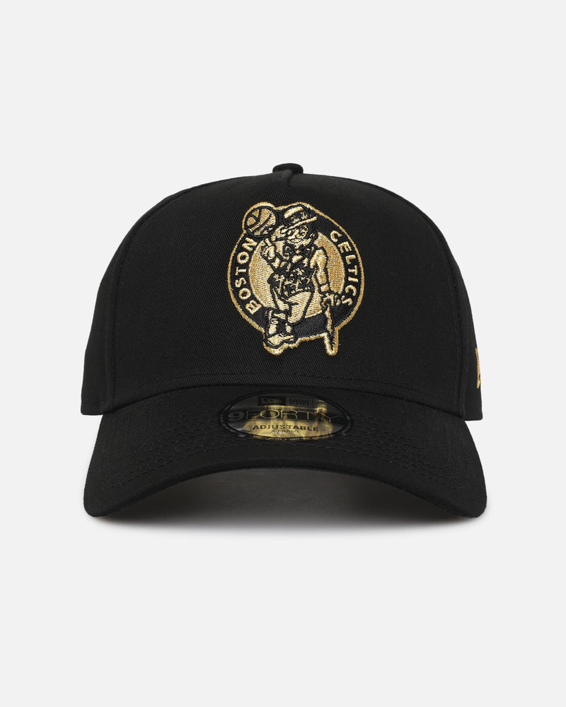 New Era New Era Boston Celtics 'NBA Black & Gold Embroidery' 9FORTY A-Frame Snapback Black/Gold