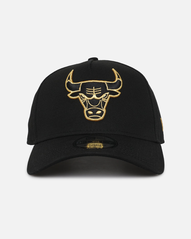 New Era New Era Chicago Bulls 'NBA Black & Gold Embroidery' 9FORTY A-Frame Snapback Black/Gold