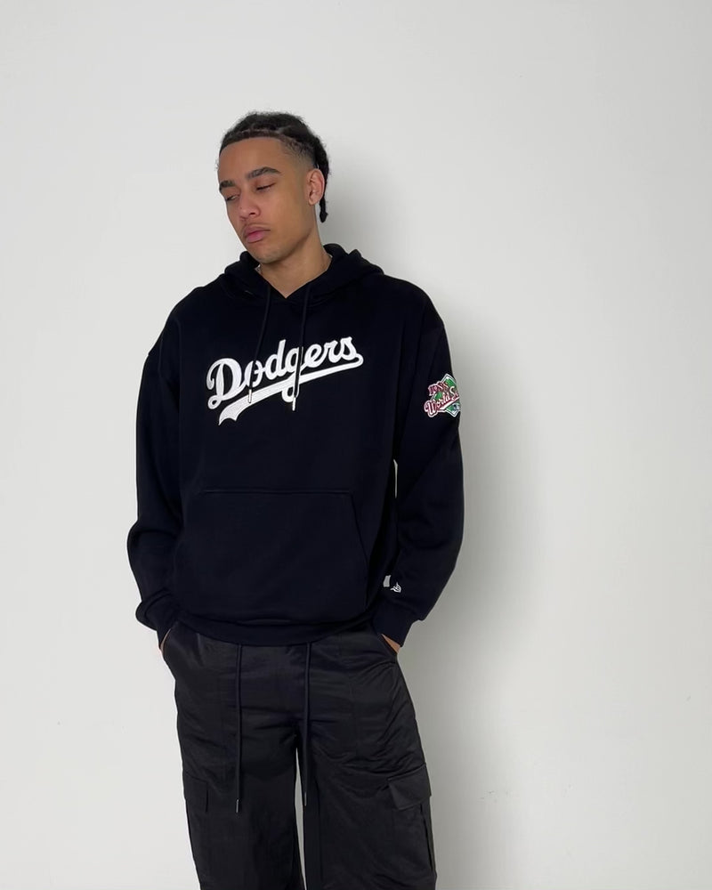 Los Angeles Dodgers Mens Sweatshirt New Era Light Blue Black Hoodie