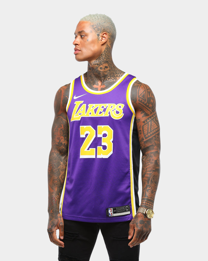 Nike Los Angeles Lakers LEBRON JAMES #23 Swingman Jersey Purple/Yellow/Black