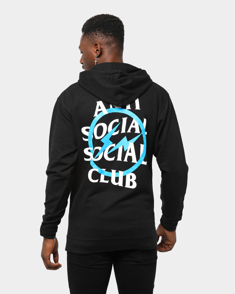 Anti Social Social x Fragment Club Men's Bolt Hoodie Blue | Culture ...