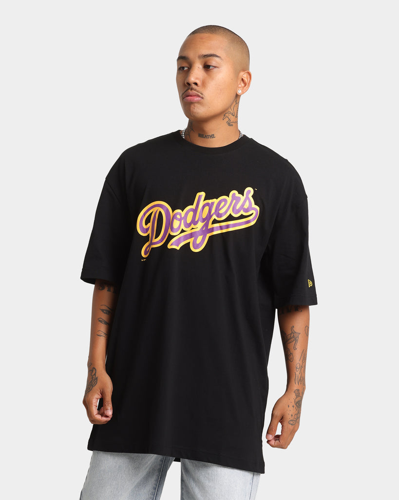 New Era Los Angeles Dodgers Oversized Crossover Script T-Shirt Black ...