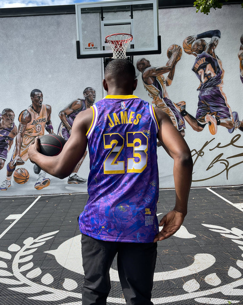 Nike Los Angeles Lakers Lebron James #23 Men Jersey Small Shirt Black  Purple A5