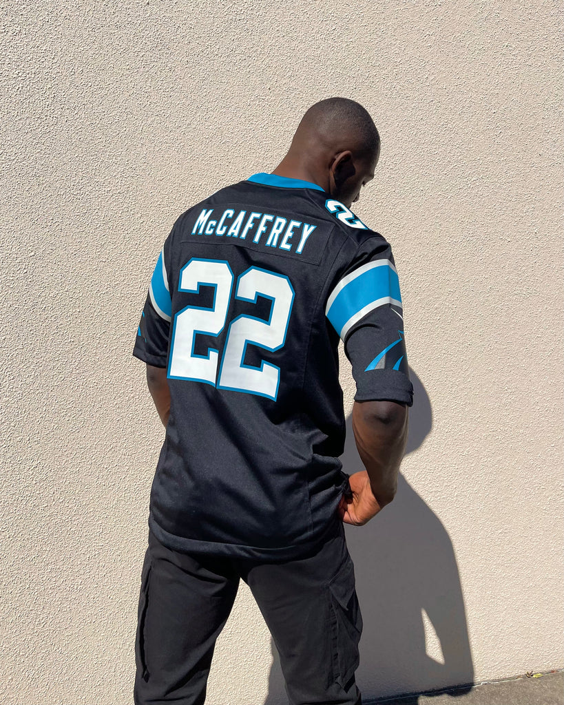 Carolina Panthers Home Name & Number Crew Sweatshirt - Christian McCaffrey  - Mens
