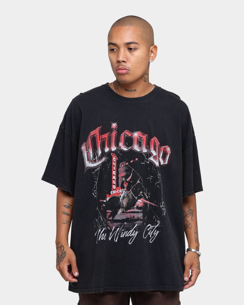 Goat Crew Chicago Vintage T-Shirt Black Wash | Culture Kings