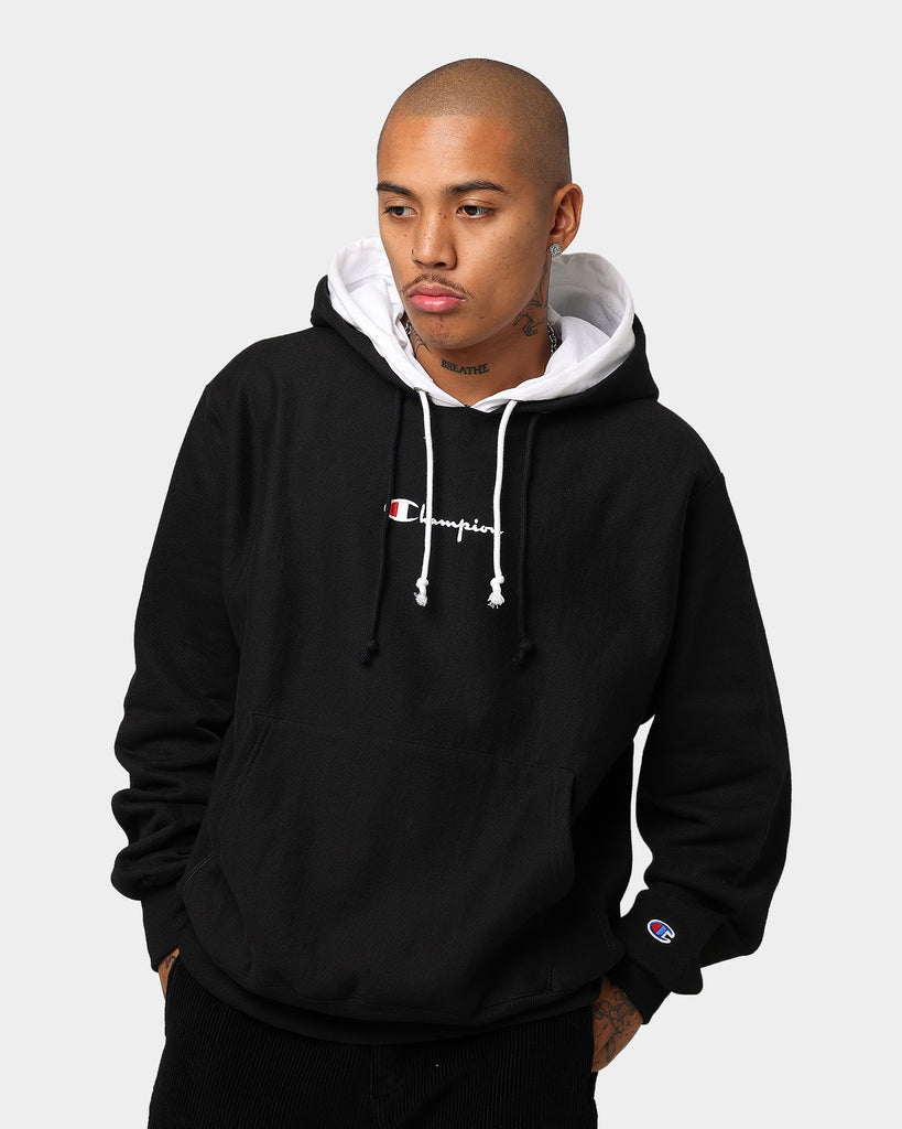 Champion Rev Weave Double Hoodie Black | Culture Kings