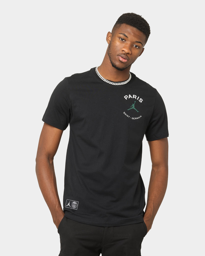 Jordan Paris Saint-Germain Logo T-Shirt Black/Noble Green | Culture Kings