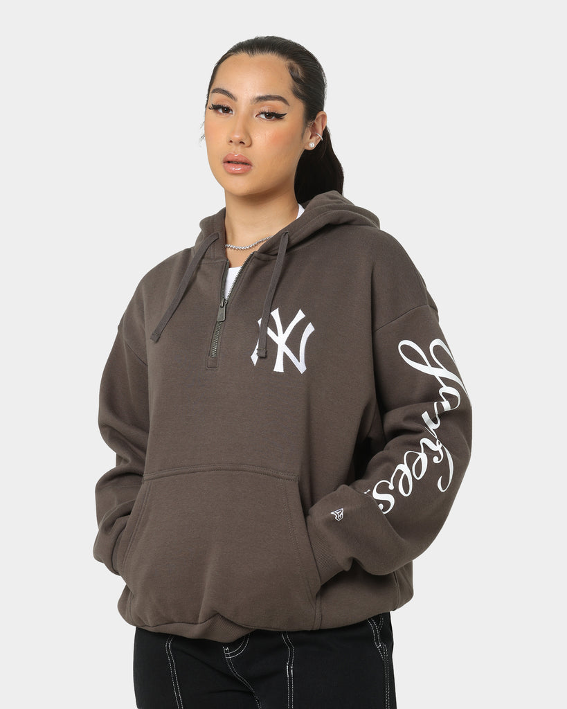 New Era New York Yankees Quarter Zip Hoodie Moss | Culture Kings