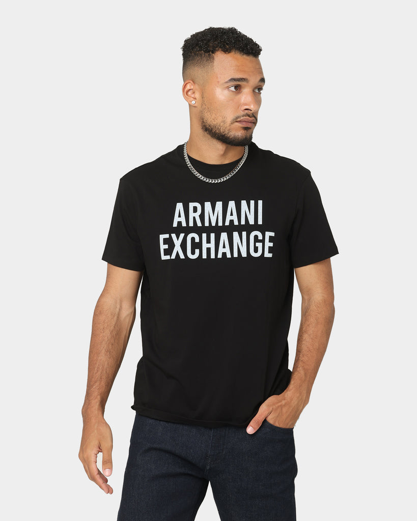 Armani Exchange Holographic Logo T-Shirt Black | Culture Kings