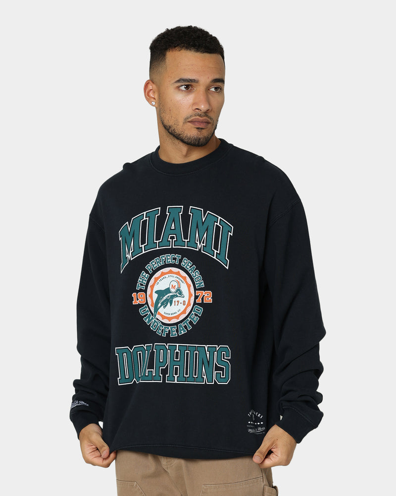 Mitchell & Ness Miami Dolphins 1972 Champs Crewneck Faded Black