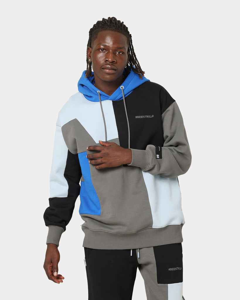 BEENTRILL Patchwork Hoodie Blue/Black | Culture Kings