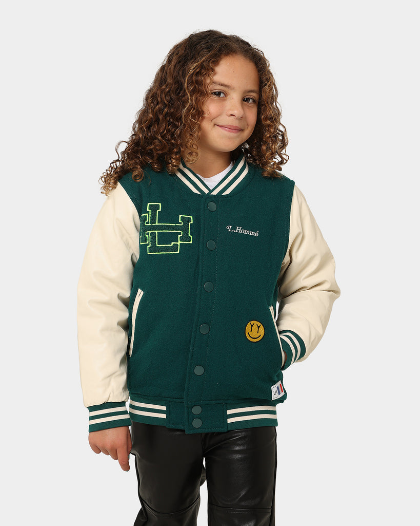 Baby Boys 0-9M PU Sleeve Graphic Patch Varsity Jacket, Blue, Size 9M | Rainbow Shops