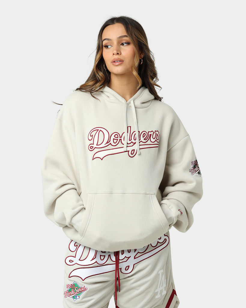 New Era Los Angeles Dodgers Chain Stitch Hoodie Stone 