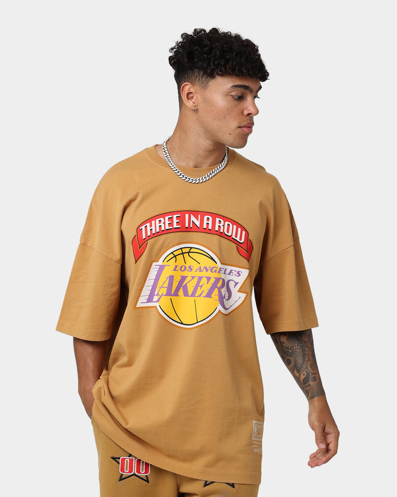 Mitchell & Ness Los Angeles Lakers 3-Peat T-Shirt Bone Brown | Culture ...