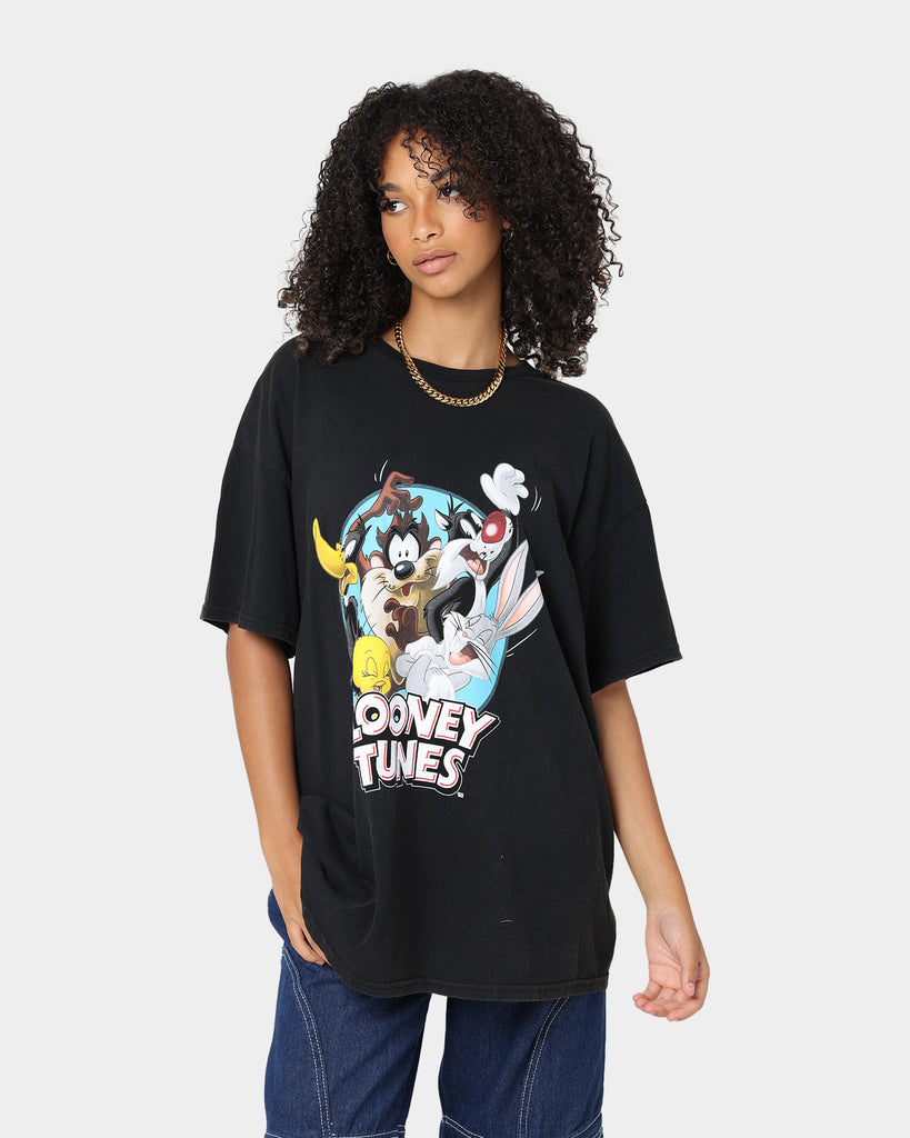 Goat Crew X Looney Tunes Group Vintage T-Shirt Black Wash | Culture Kings