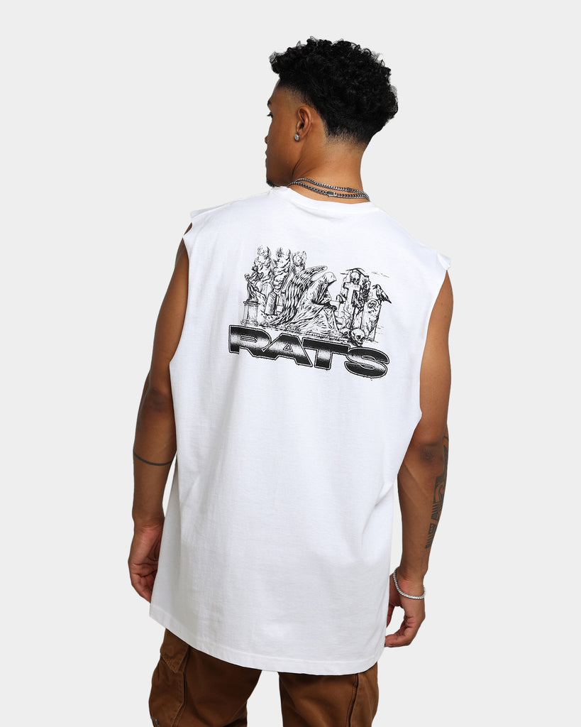 Rats Get Fat Memorial Muscle T-Shirt White | Culture Kings