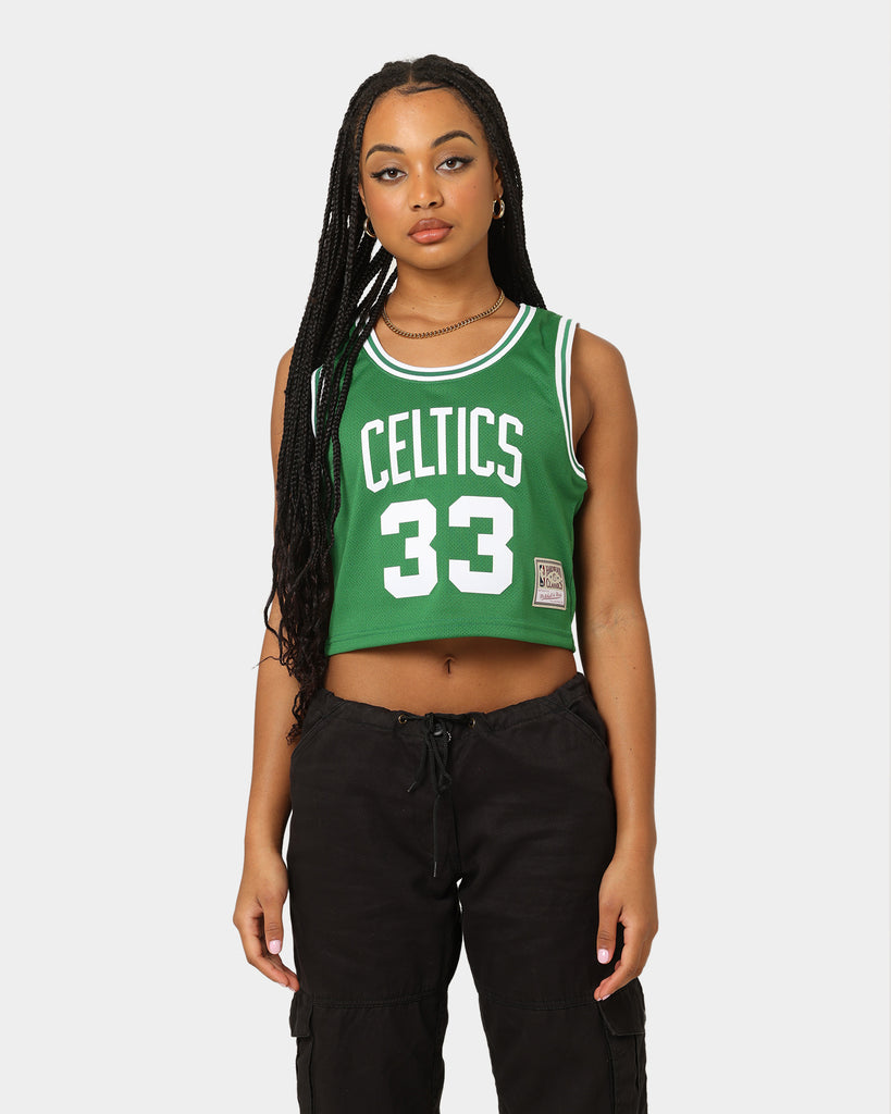 Mitchell & Ness Women's New York Knicks Patrick Ewing #33 NBA Cropped  Jersey Green