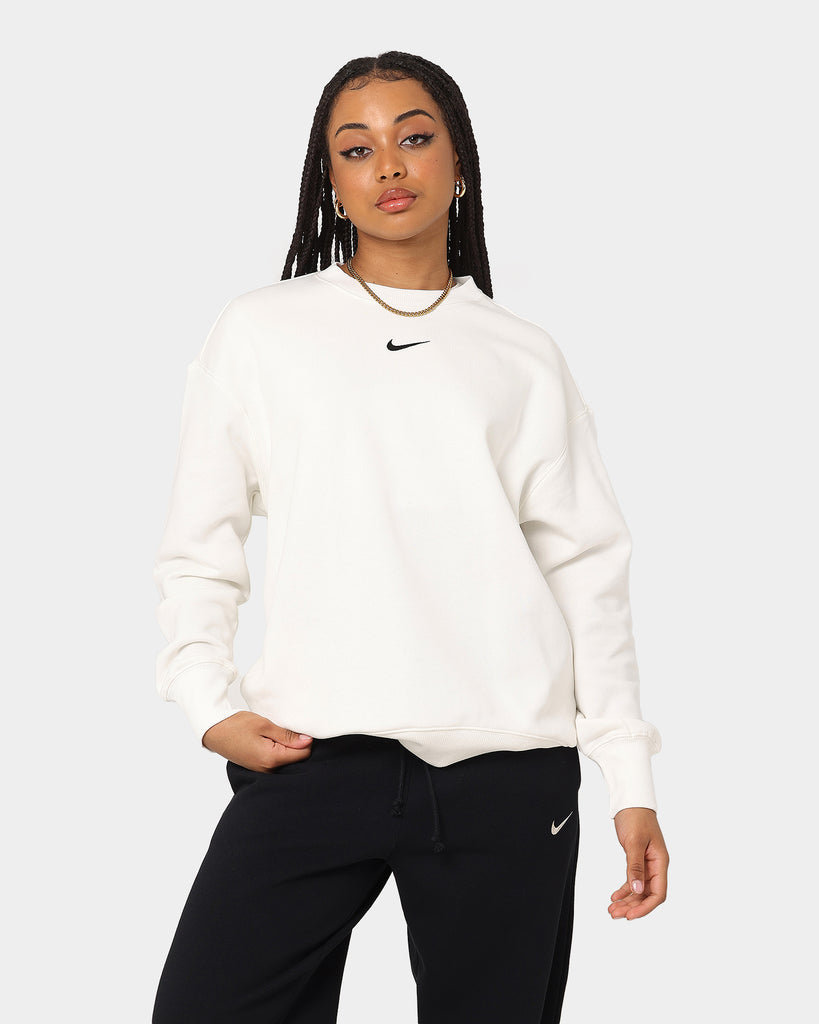 Nike Women's Nike Sportswear Style Fleece Oversized Crewneck Sail/Blac ...