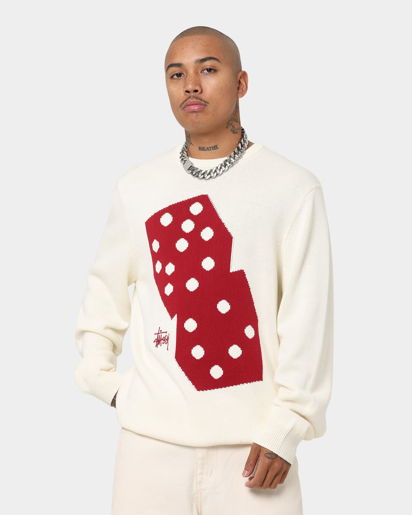 Stussy Dice Knit Crewneck Bone | Culture Kings