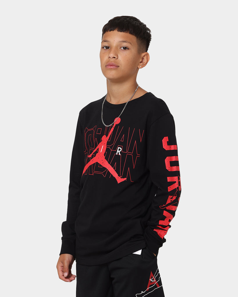 Jordan Kids' Back Screen Long Sleeve Graphic T-Shirt Black | Culture Kings