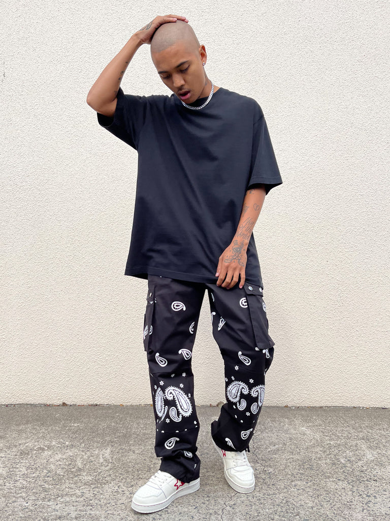 XXIII Paisley Cargo Pants Black/White | Culture Kings